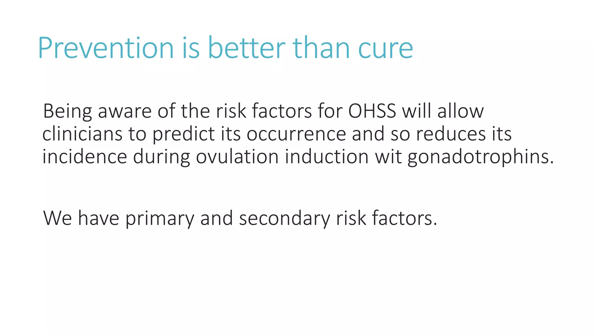 Prevention of ovarian hyperstimulation syndrome | PPTX