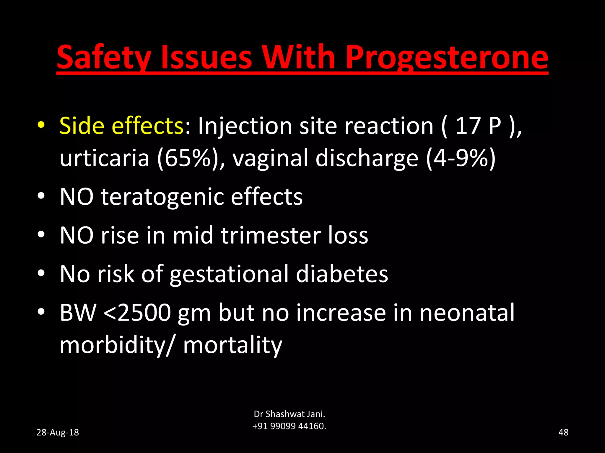 PREVENTION OF PRETERM LABOUR - EVIDENCES FOR PROGESTERONE BY DR ...