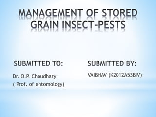 Dr. O.P. Chaudhary
( Prof. of entomology)
VAIBHAV (K2012A53BIV)
 