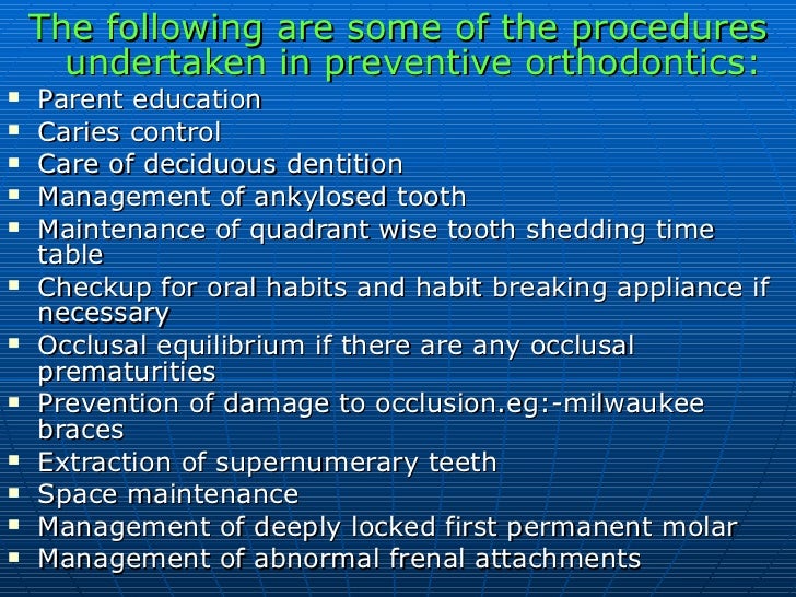 Preventive And Interceptive Orthodontics