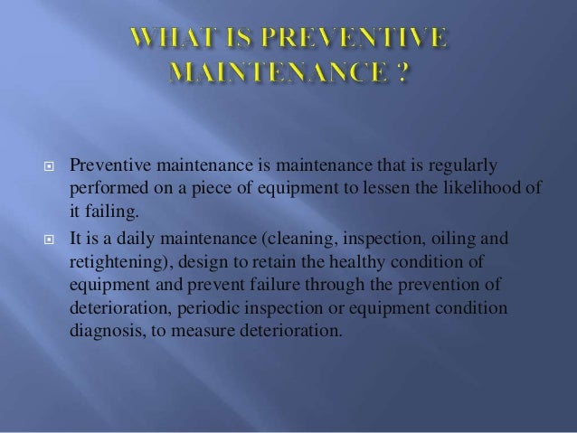 Preventive Maintenance In Malay - Dalectzx