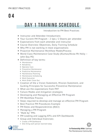 Preventive Maintenance Best Practices plus PM Optimization Workshop ...