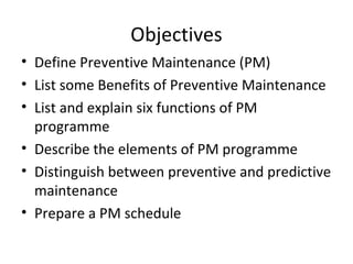 Preventive maintenance final | PPT