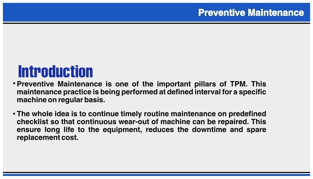 PPT ON PREVENTIVE MAINTENANCE