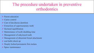 Preventive orthodontic/ Dr.Sarah alkhateeb | PPTX