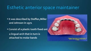 Esthetic anterior space maintainer
 