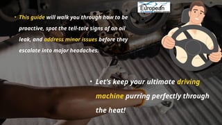 Prevent Summer Breakdowns How to Spot and Fix BMW Engine Oil Leaks ...
