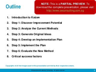 © Operational Excellence Consulting. All rights reserved. 3
Outline
1. Introduction to Kaizen
2. Step 1: Discover Improvem...