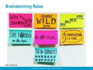 © Operational Excellence Consulting. All rights reserved. 8
Brainstorming Rules
Credit: designkit.org
 