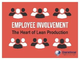 © Operational Excellence Consulting. All rights reserved. 1© Operational Excellence Consulting. All rights reserved. 1
Employee Involvement
The Heart of Lean Production
 