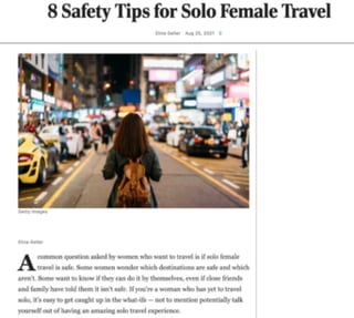 8 Safety Tips for Solo Female Travel
