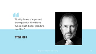 © Operational Excellence Consulting
“
Quality is more important
than quantity. One home
run is much better than two
double...