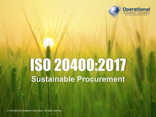 © Operational Excellence Consulting. All rights reserved.
© Operational Excellence Consulting. All rights reserved.
ISO 20400:2017
Sustainable Procurement
 