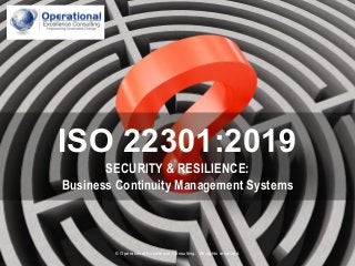 © Operational Excellence Consulting. All rights reserved.
ISO 22301:2019
SECURITY & RESILIENCE:
Business Continuity Management Systems
© Operational Excellence Consulting. All rights reserved.
 