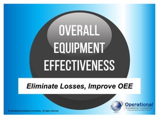 © Operational Excellence Consulting. All rights reserved.
OVERALL
EQUIPMENT
EFFECTIVENESS
Eliminate Losses, Improve OEE
 