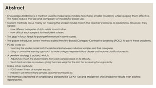 Preview based category Contrastive Learning for Knowledge Distillation.pptx