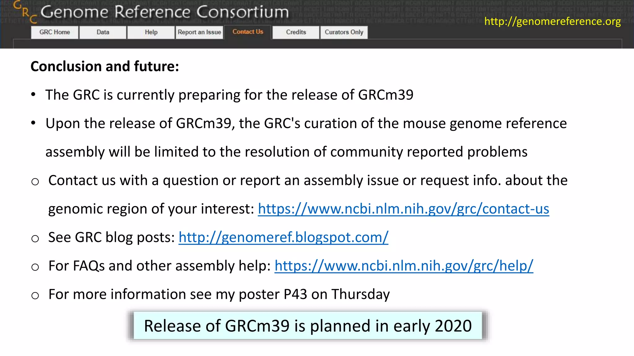 Previewing GRCm39: Assembly Updates from the GRC | PPTX