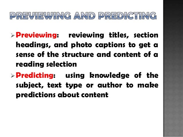 Bahasa Inggris - Previewing and Predicting