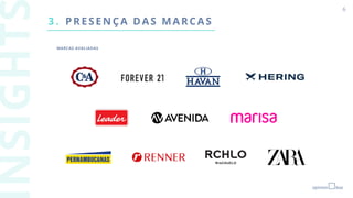 6
MARCAS AVALIADAS
3 . PRESENÇA D AS M ARCAS
 