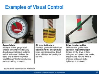 © Operational Excellence Consulting. All rights reserved. 17
Examples of Visual Control
Gauge labels
Adding a simple gauge...