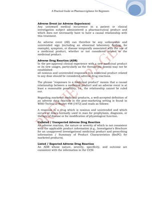 A Practical Guide on Pharmacovigilance for Beginners - Preview pages | PDF