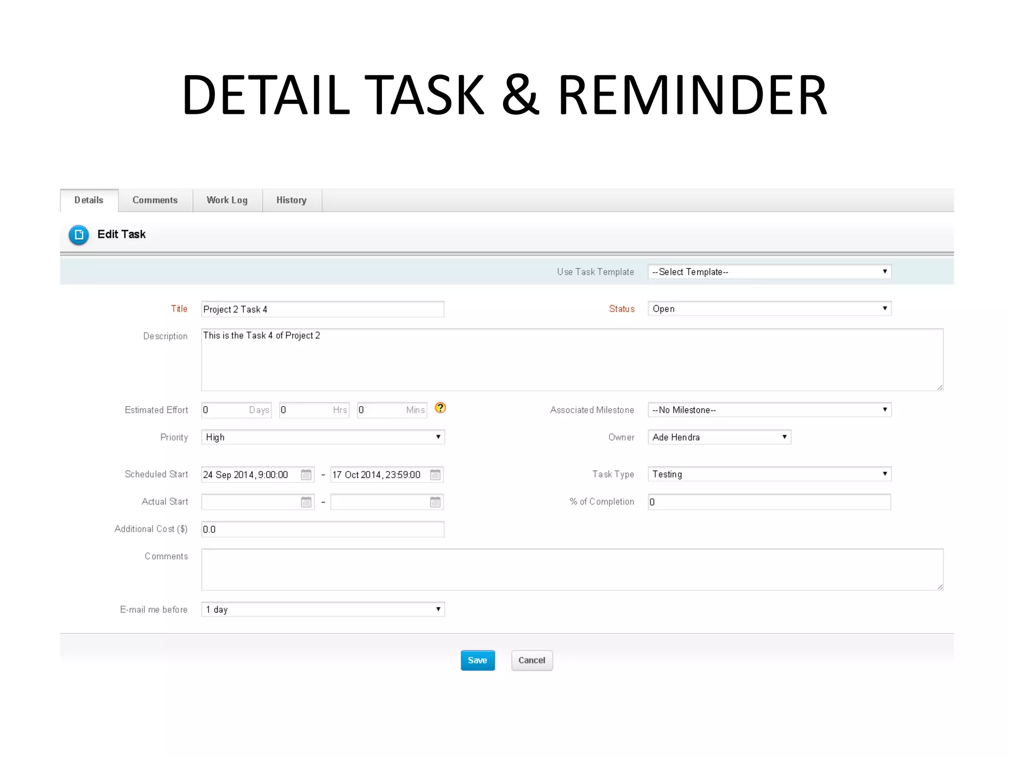 DETAIL TASK & REMINDER