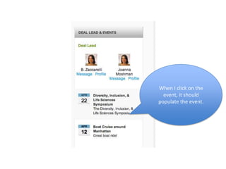 When I click on the
  event, it should
populate the event.
 