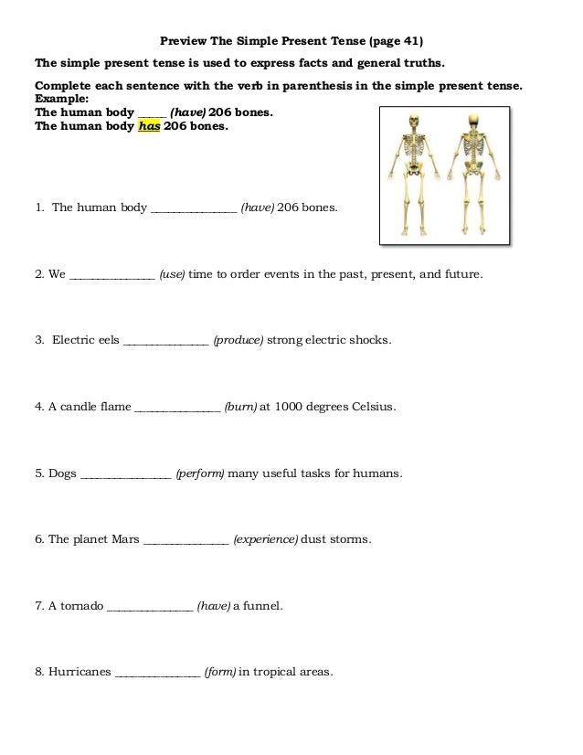 Worksheets One Thousand Sentence Of Simple Present Tense preview the uses of simple present tense 16 tense