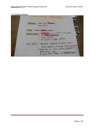 RepasoPrevioCype- Saber Repasar Estructura Leciñena López, Noelia
Página 133
7.4.-Productos Madera.
 
