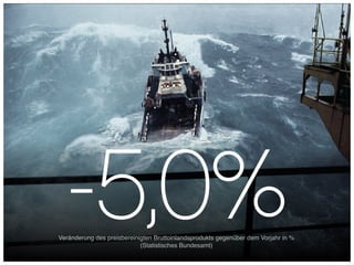 -5,0%
Veränderung des preisbereinigten Bruttoinlandsprodukts gegenüber dem Vorjahr in %
                            (Statistisches Bundesamt)
 
