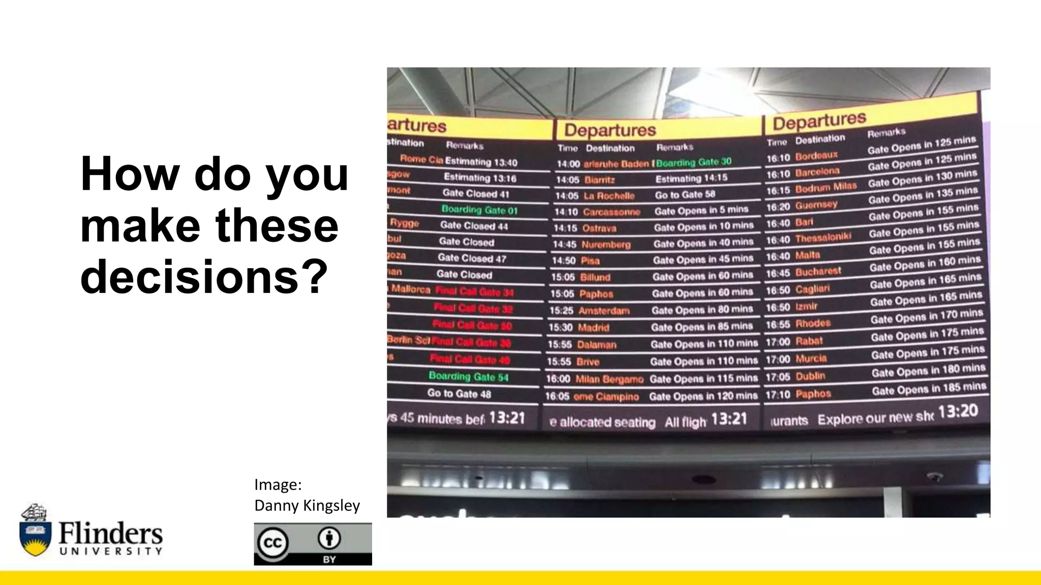 How do you
make these
decisions?
Image:
Danny Kingsley
 