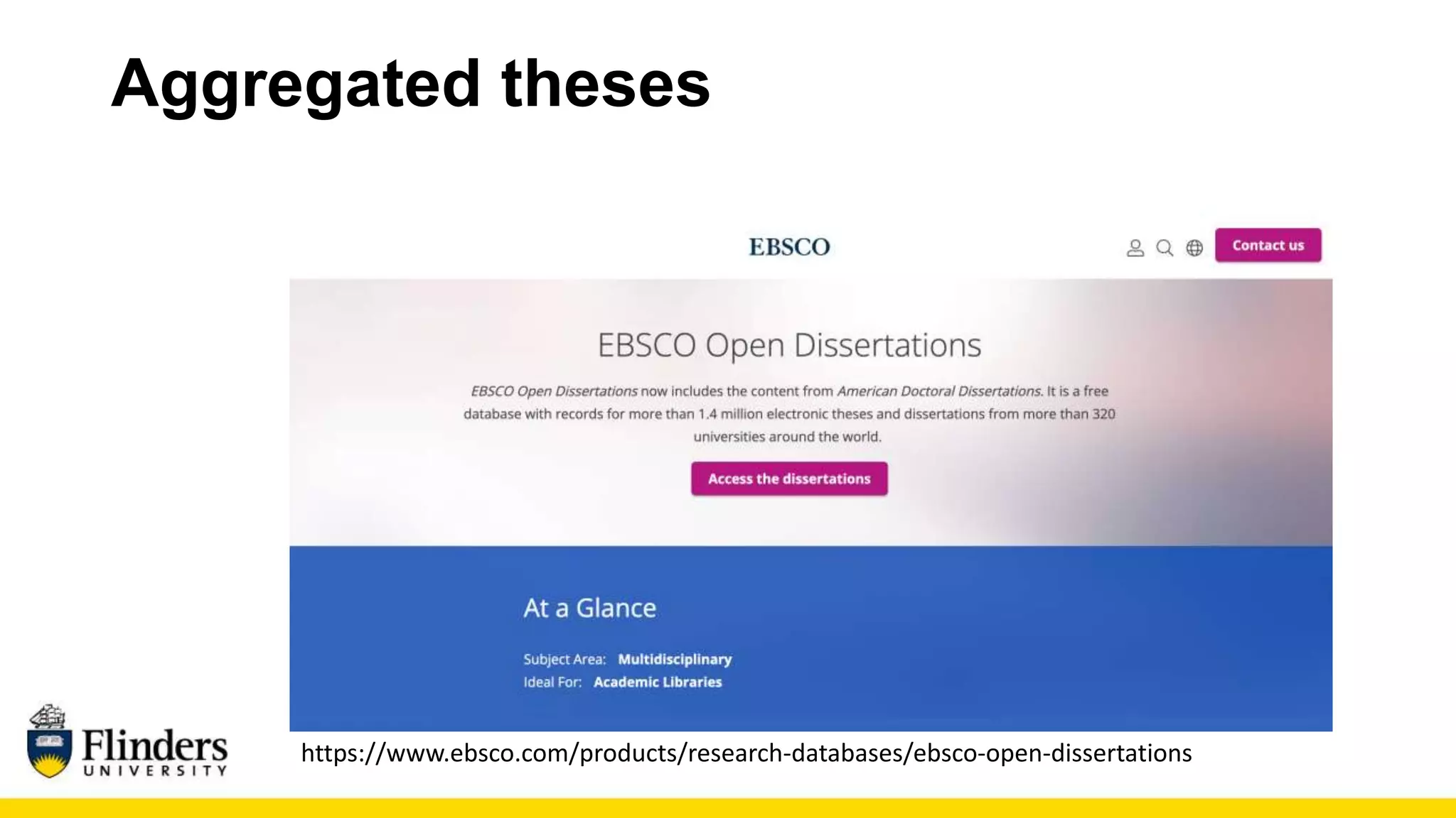 Aggregated theses
https://www.ebsco.com/products/research-databases/ebsco-open-dissertations
 