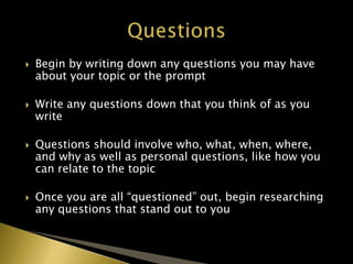 Prewriting Techniques | PPTX