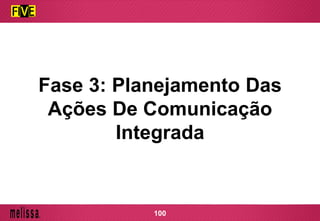 Fase 3: Planejamento Das
Ações De Comunicação
Integrada
100
 