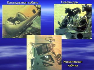 Катапультная кабина   Скафандры




                       Космическая
                         кабина
 