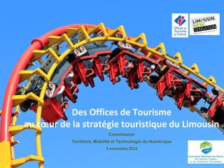 Des Offices de Tourisme 
au coeur de la stratégie touristique du Limousin 
Commission 
Territoire, Mobilité et Technologie du Numérique 
3 novembre 2014  