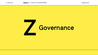 Governance
Z – Governance IL CASTELLO CONTEMPORANEO Settembre 2021
 