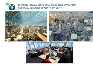 LE TRAVAIL : UN FAIT SOCIAL TOTAL FORGÉ DANS UN RAPPORT
ÉTROIT À LA TECHNIQUE DEPUIS LE 19E SIÈCLE

 