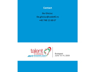 Contact Ilie Ghiciuc  i [email_address] +40 748 12 68 67 