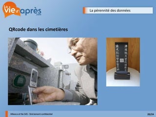 La pérennité des données



QRcode dans les cimetières




                                                        20/24
 