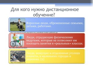Для кого нужно дистанционное обучение?  http://office.microsoft.com/clipart/ http://www.cdp.tsure.ru/index.php?option=com_content&task=view&id=132&Itemid=332 http://www.istockphoto.com 
