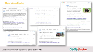 Les dix commandements de la performance digitale – 6 octobre 2021
Des résultats
 