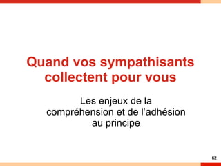 Quand vos sympathisants collectent pour vous Les enjeux de la compréhension et de l’adhésion au principe 