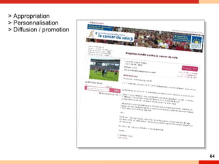 > Appropriation > Personnalisation > Diffusion / promotion 