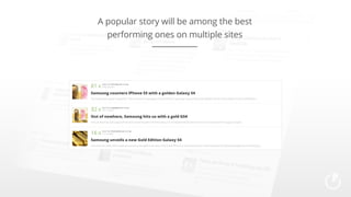 A popular story will be among the best
performing ones on multiple sites

 