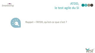 Rappel – l’ATDD, qu’est-ce que c’est ?
ATDD,
le test agile du SI
 