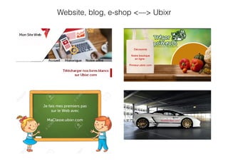 Website, blog, e-shop <—> Ubixr
 