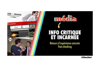médiamédiamédia
INFO CRITIQUE
ET INCARNÉE
Retours d’expérience concrets
Fact checking
#EchosStart
 