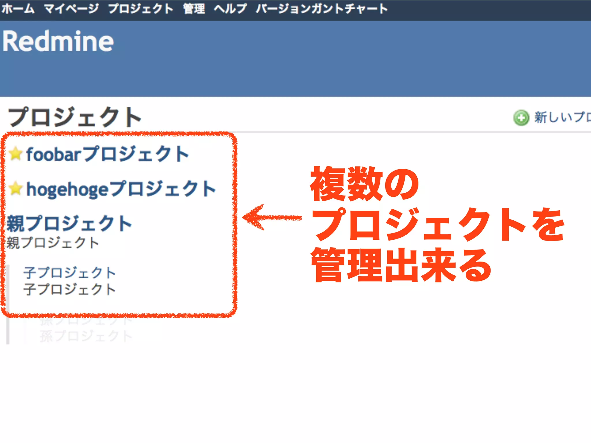 複数の
プロジェクトを
管理出来る
 