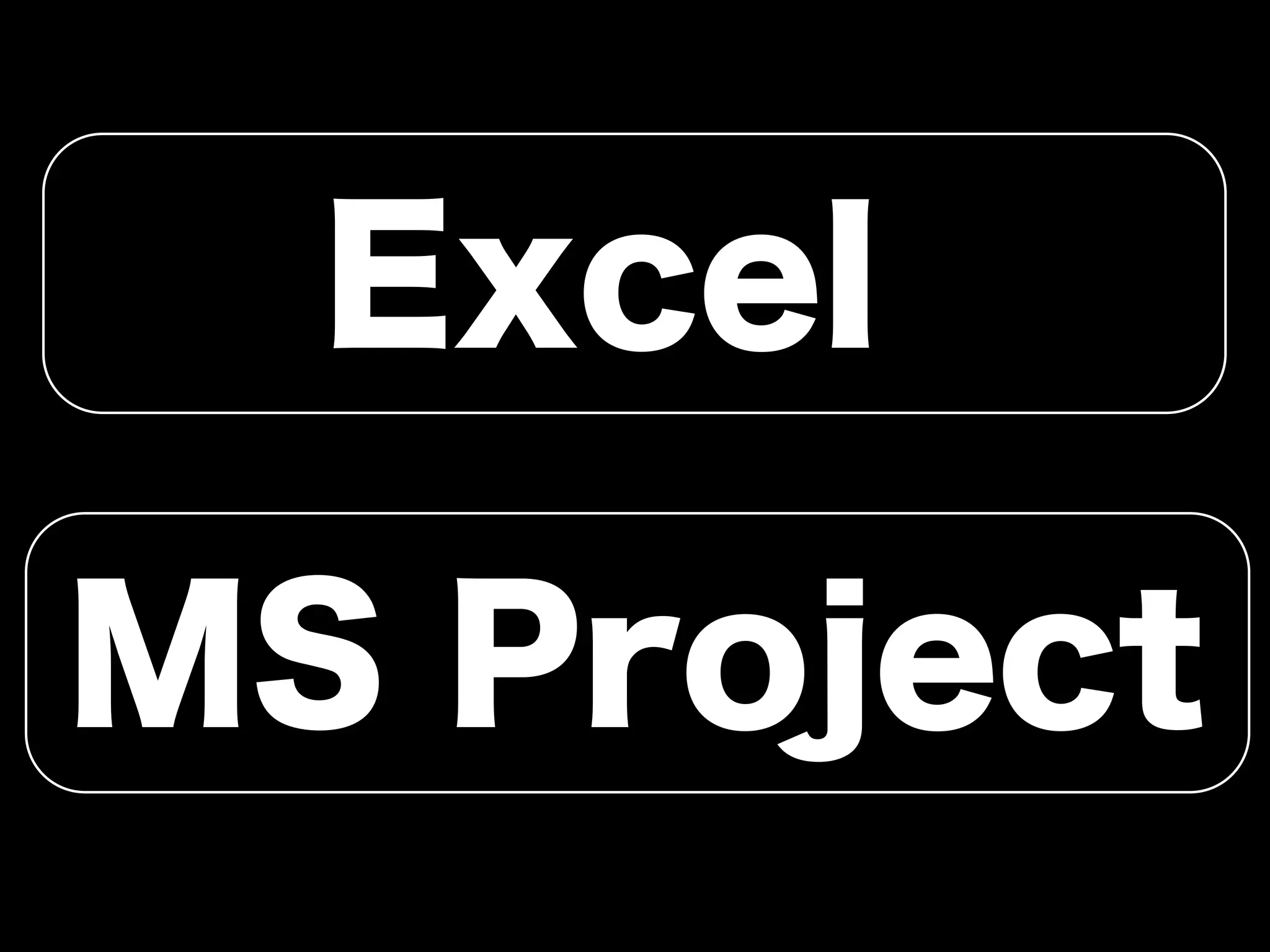 Excel

MS Project
 
